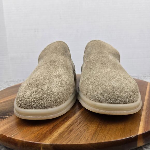 Arte Artigiana Sorrento Mens 42 Moccasin Palm Beige Suede Calf Leather Loafer